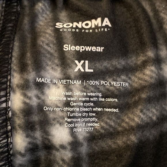 NWT Men’s Plush Fleece Lounge Pajama Pant Black/White/Gray Plaid Size XL - Picture 3 of 8